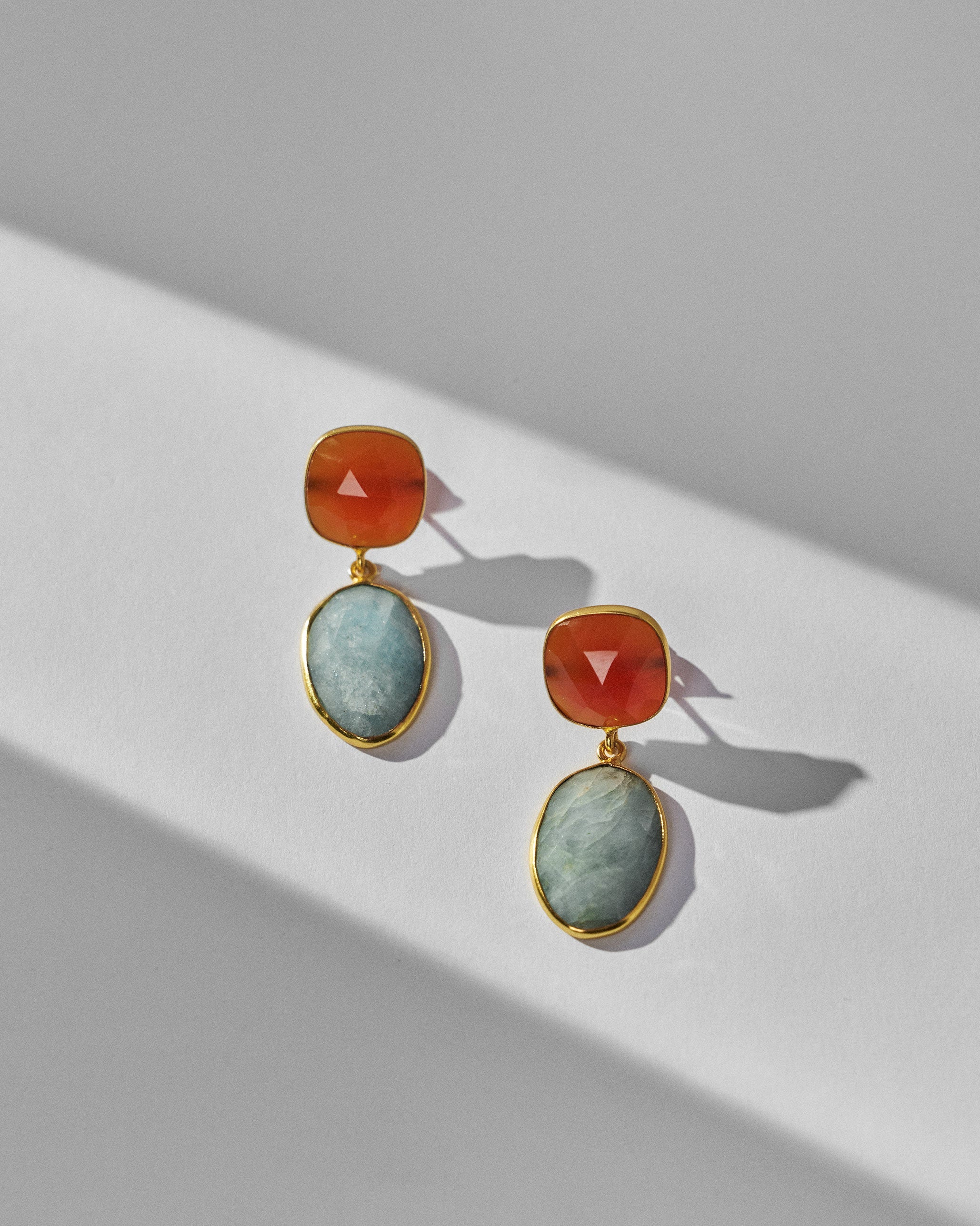 Icy Amber Earrings - Orange