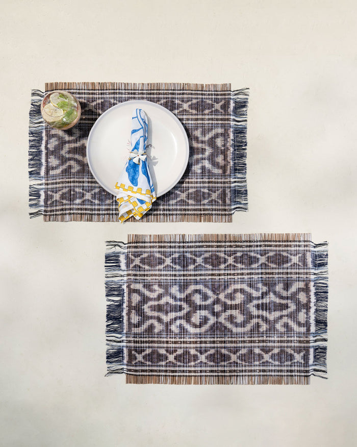 Sitara Ikat Placemat (set of 2) - Charcoal