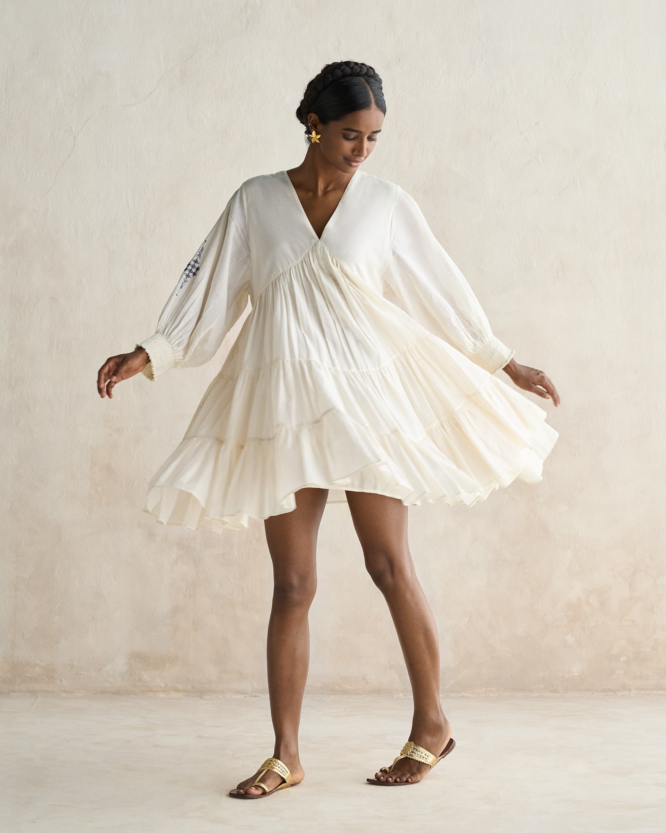 Temple Tier Dress - Ivory