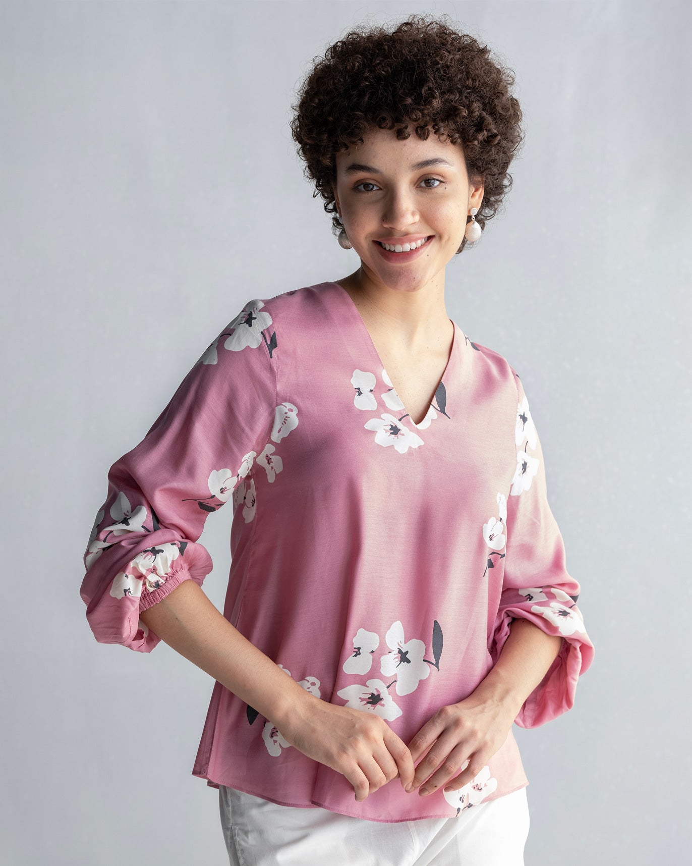 Kep Puff Sleeve Top - Pink