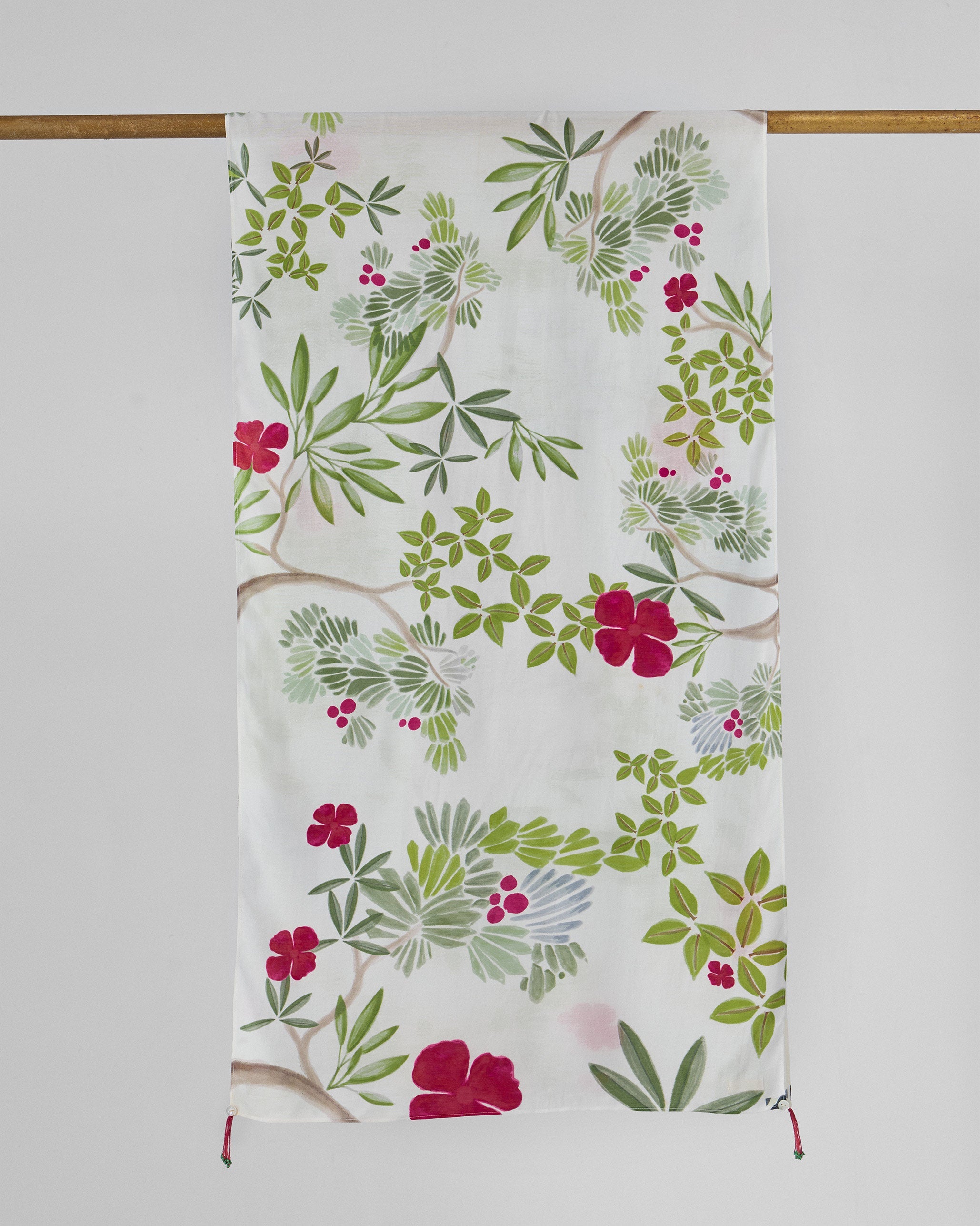 Alaya Scarf - White & Green