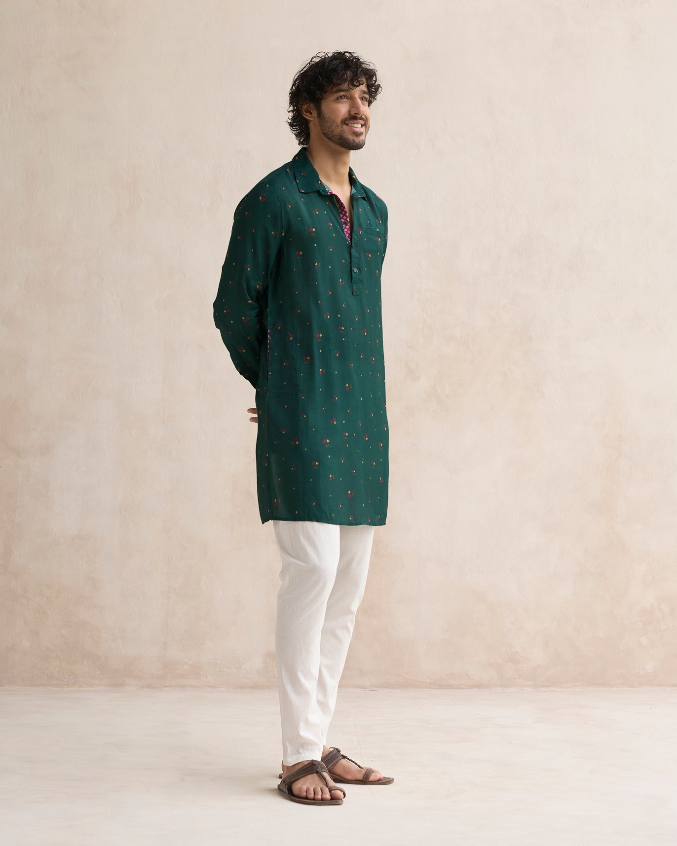 Bouquet Kurta - Teal