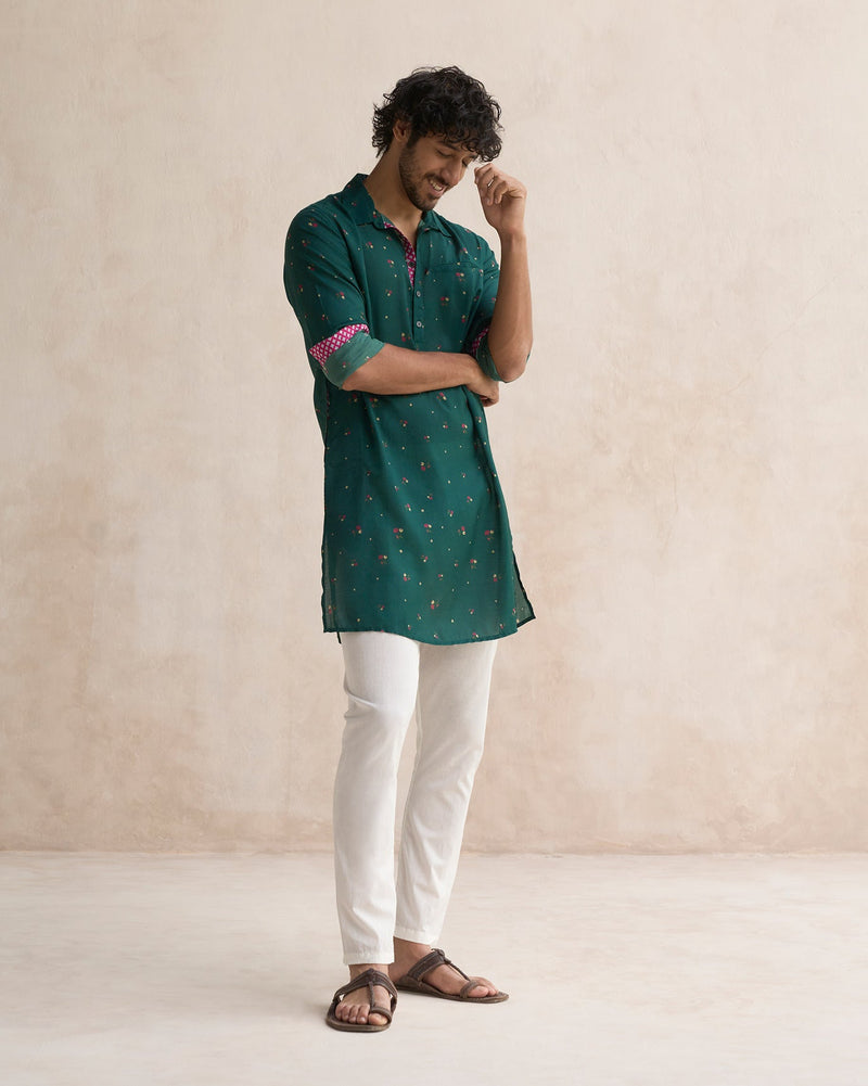 Bouquet Kurta - Teal