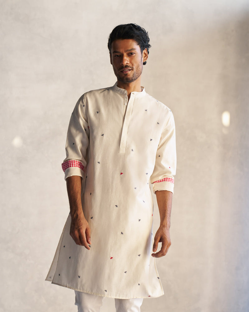 Neckband Kurta - Ivory