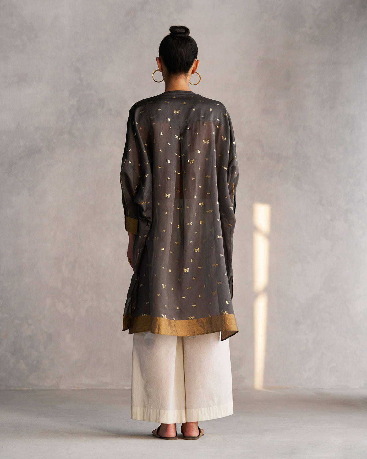 Lazy Saturday Tunic - Charcoal & Gold