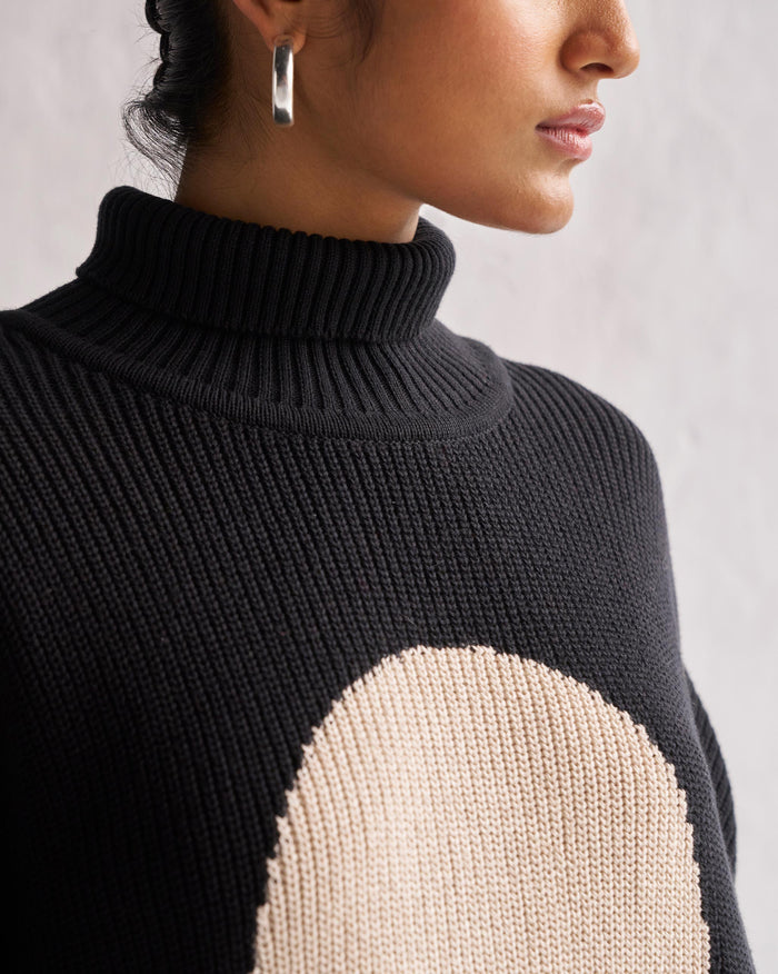 Turtle Neck Sweater - Black
