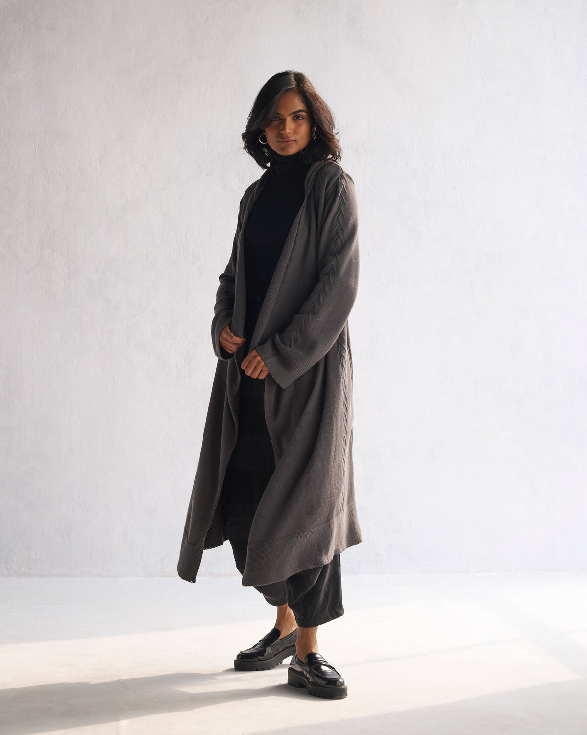 Hoodie Cardigan - Grey