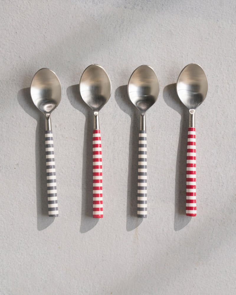 Stripe Dessert Spoon - Set of 4