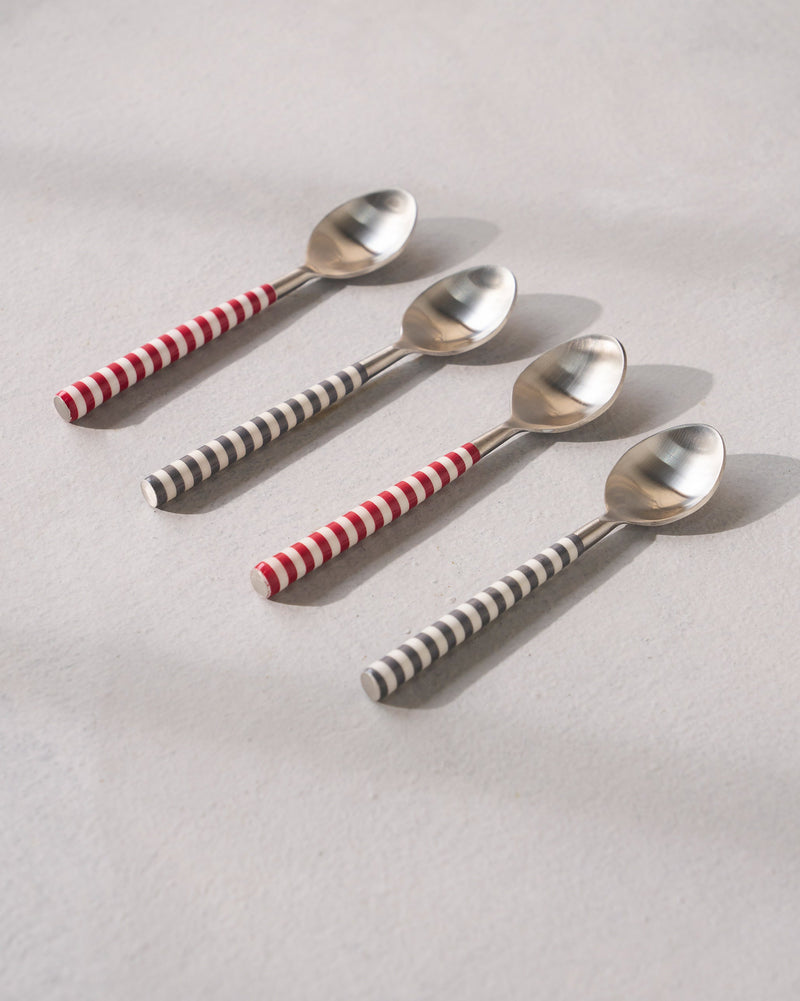 Stripe Dessert Spoon - Set of 4