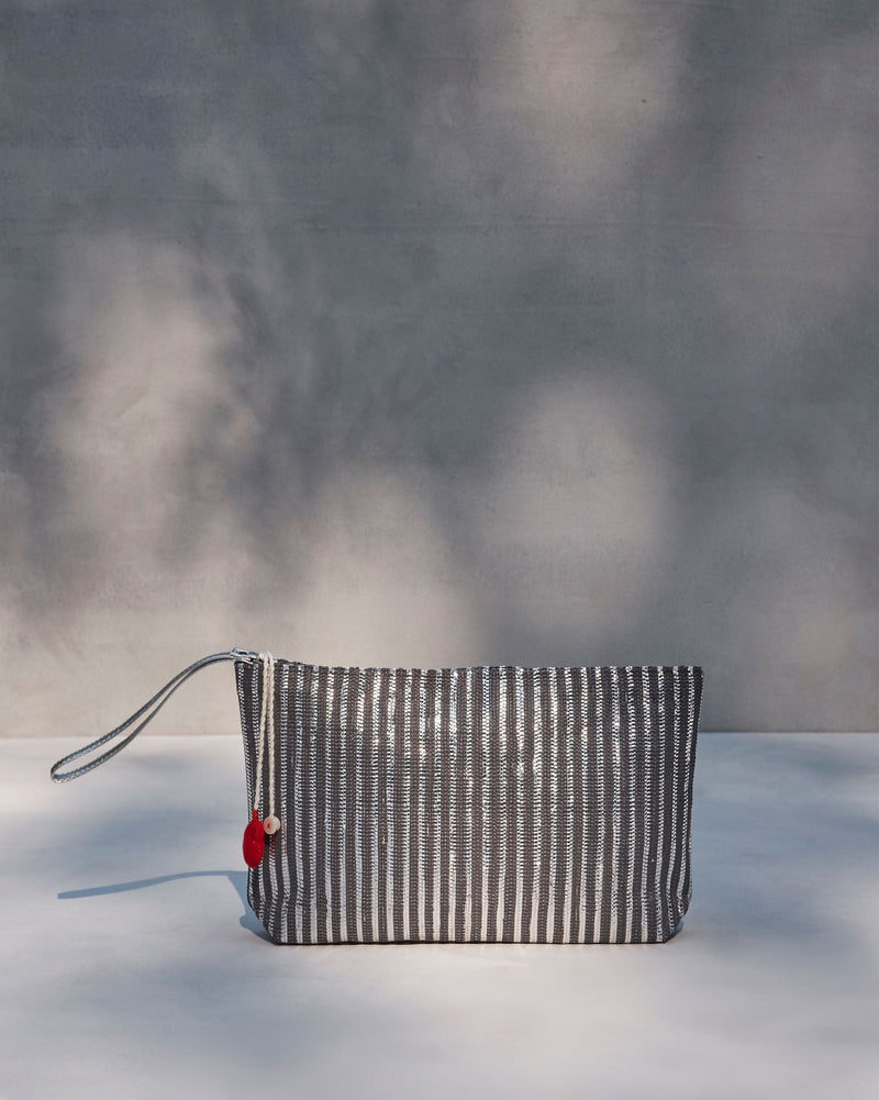 Sitara Clutch - Silver & Grey