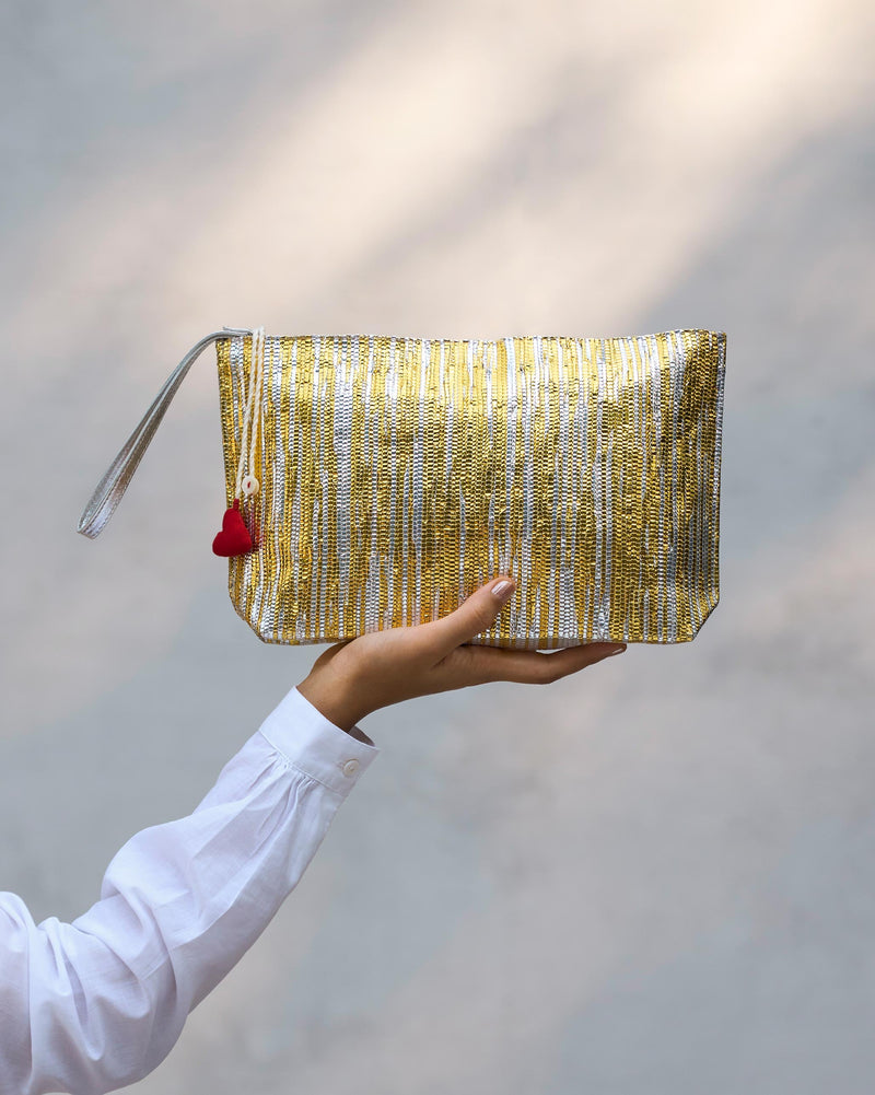 Seher Clutch - Silver & Gold