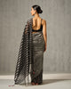 Zari Stripe Sari - Silver & Black