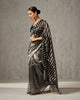 Zari Stripe Sari - Silver & Black