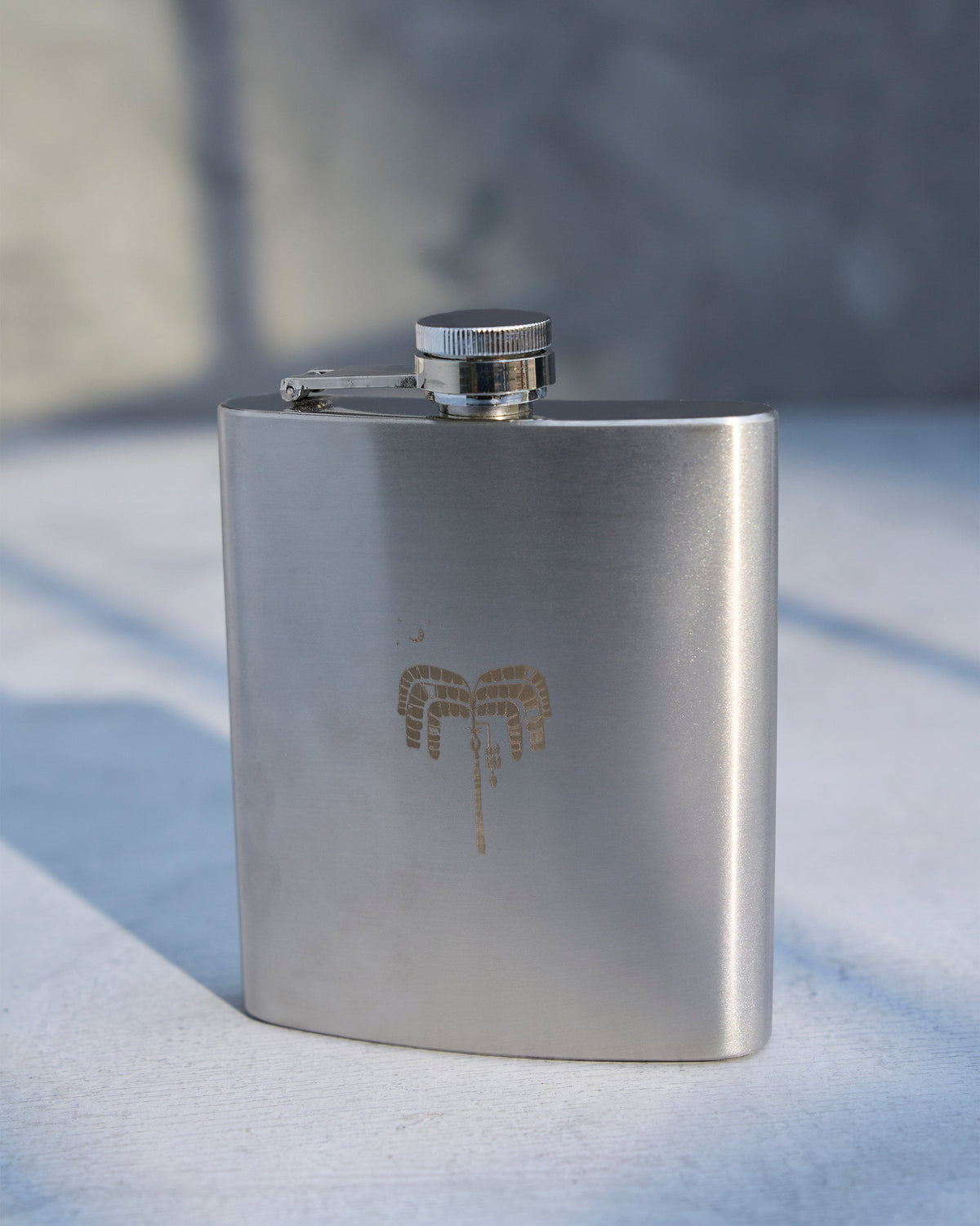Side view of a Safari Flask showing its slim profile.