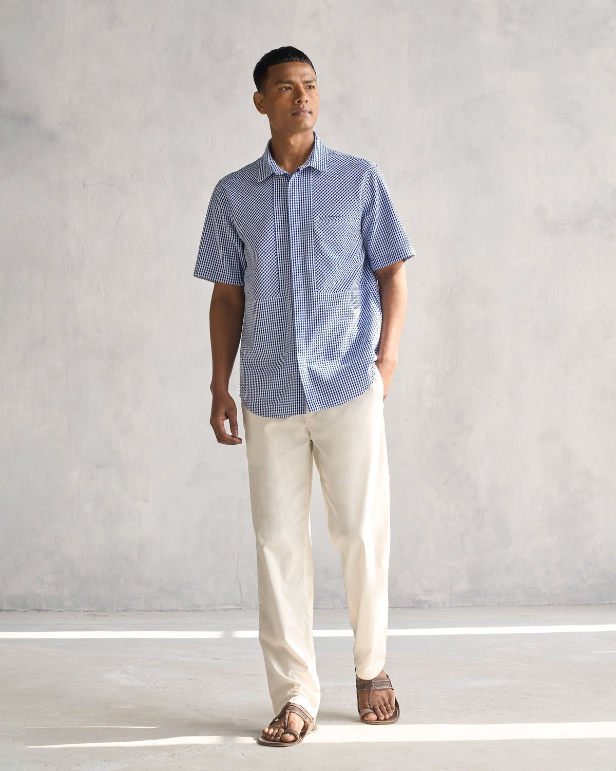 Full-length view of the Holiday Shirt worn by a person.