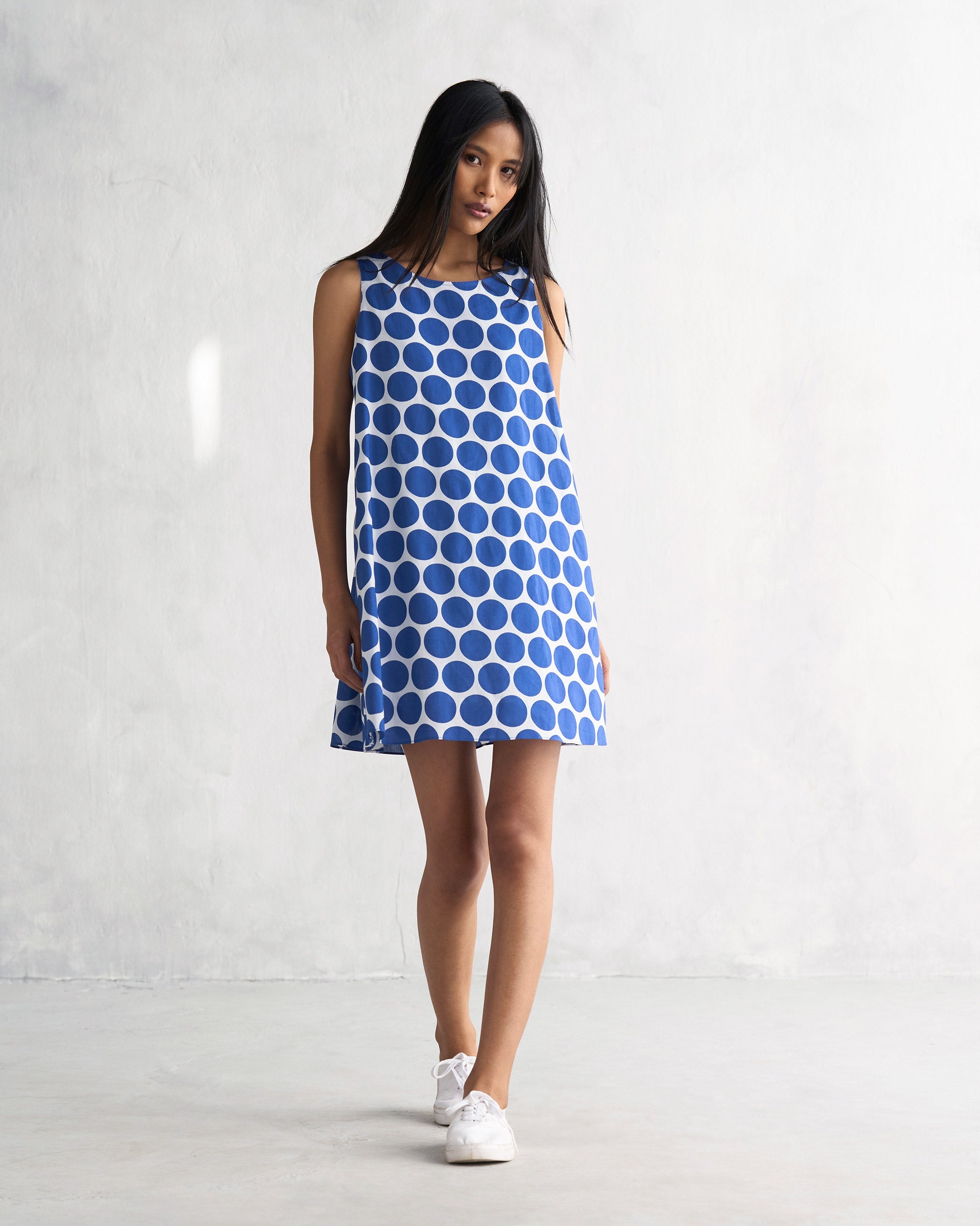 Short Racerback Dress - Navy & White