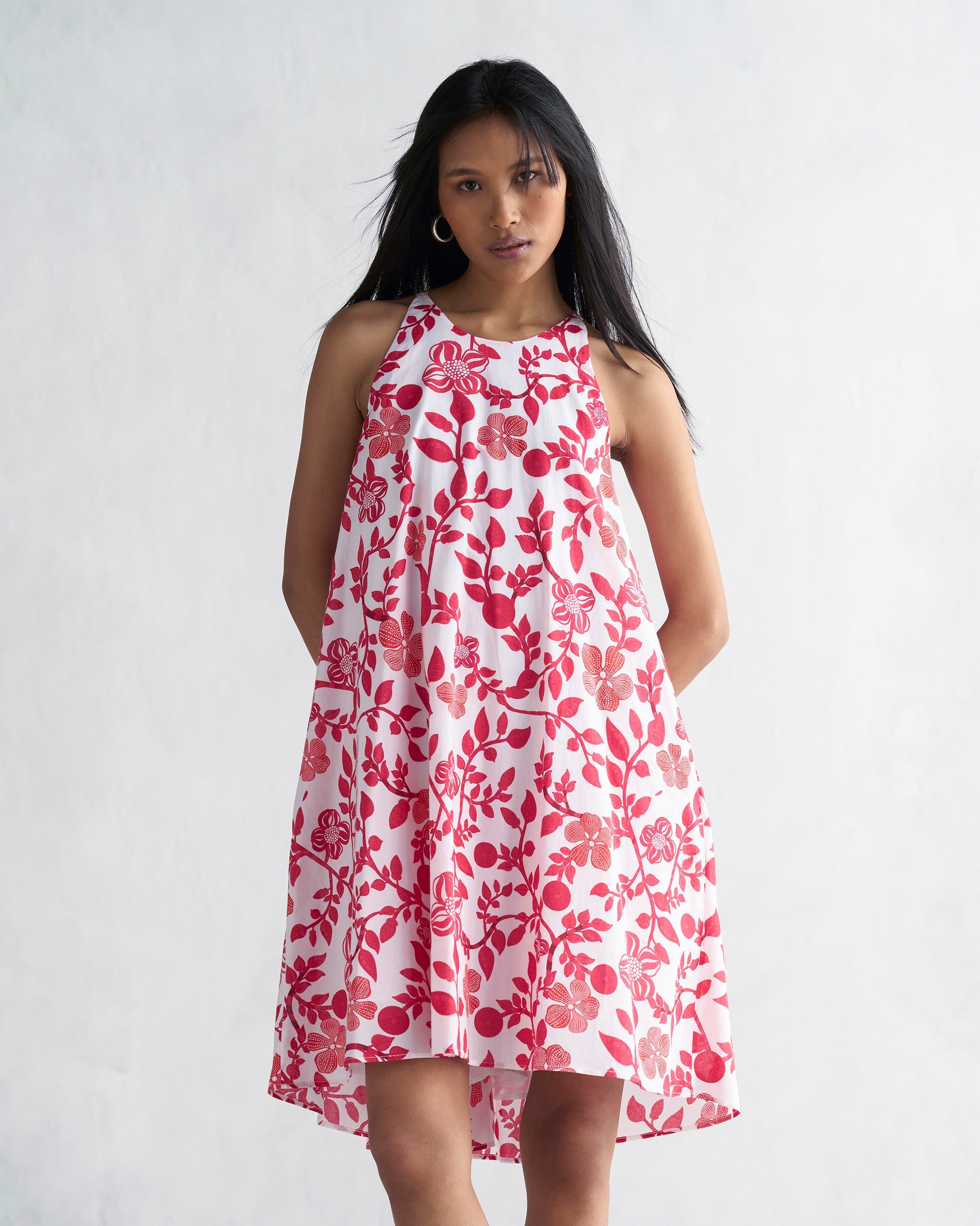 Delilah Dress - Red & White