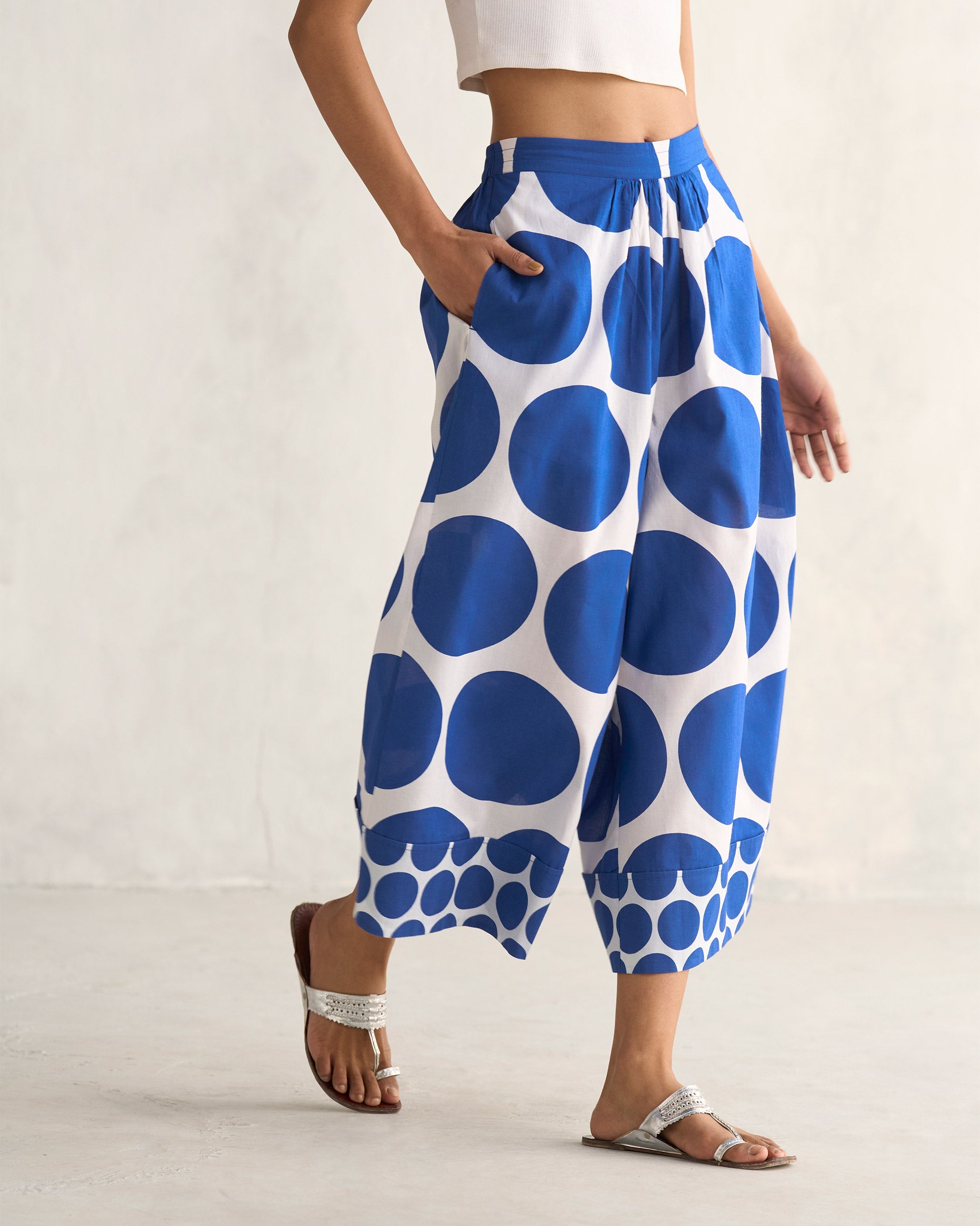 Picnic Culottes - Navy & White