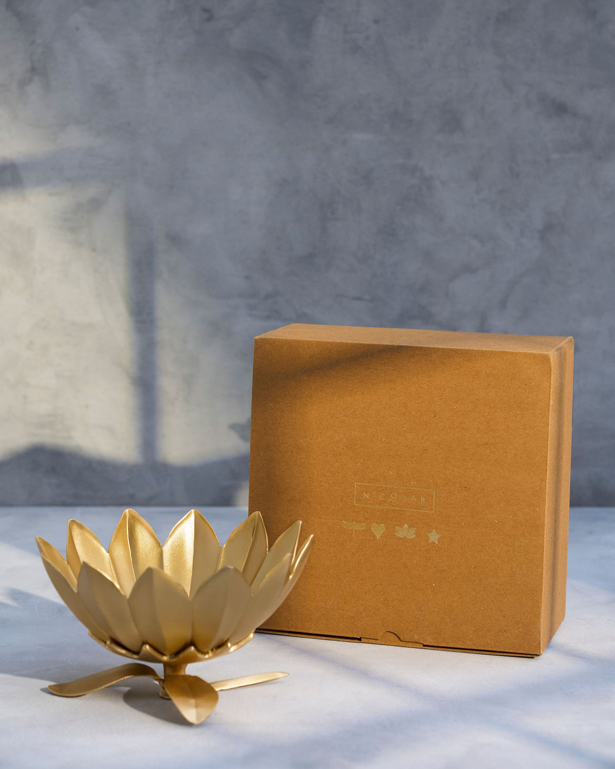 Bloom Deco Bowl beside its kraft gift box.