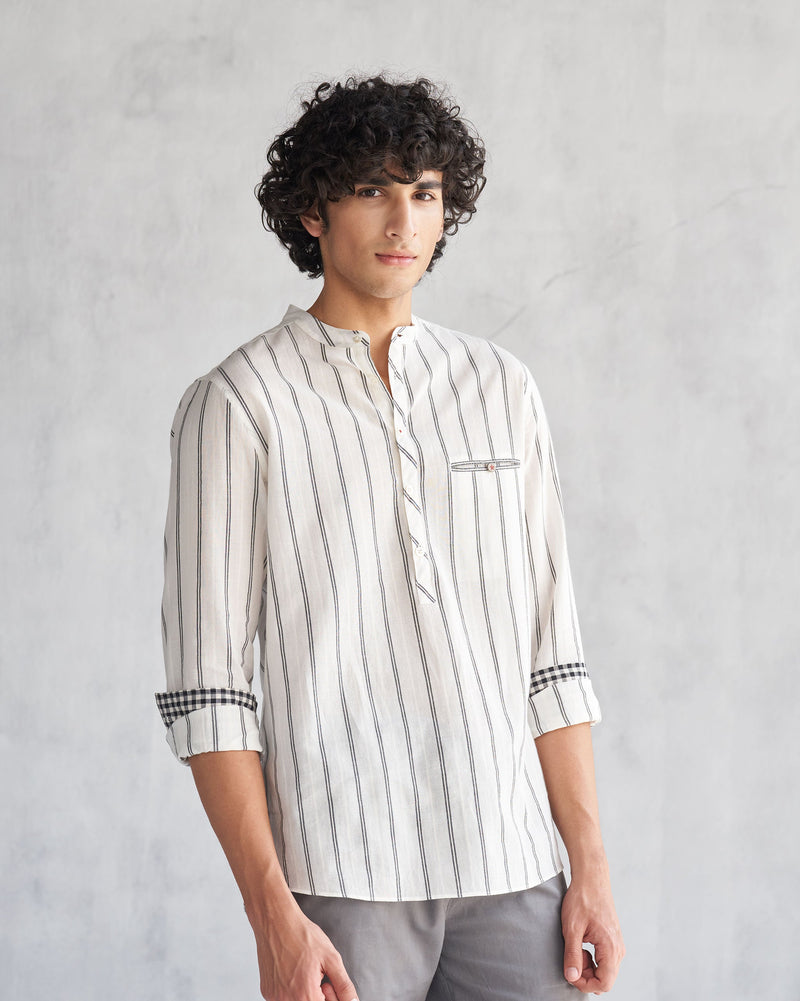 Pondicherry Shirt - Ivory & Black