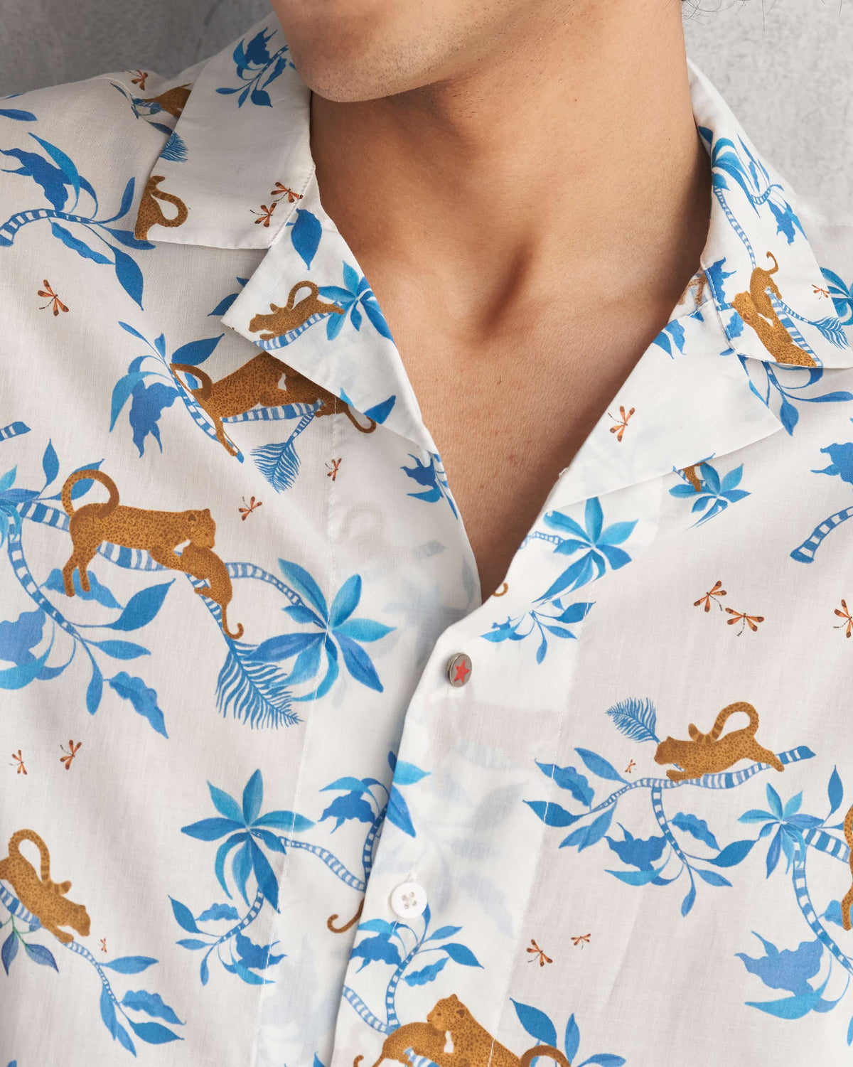 Mistari Shirt - White & Blue