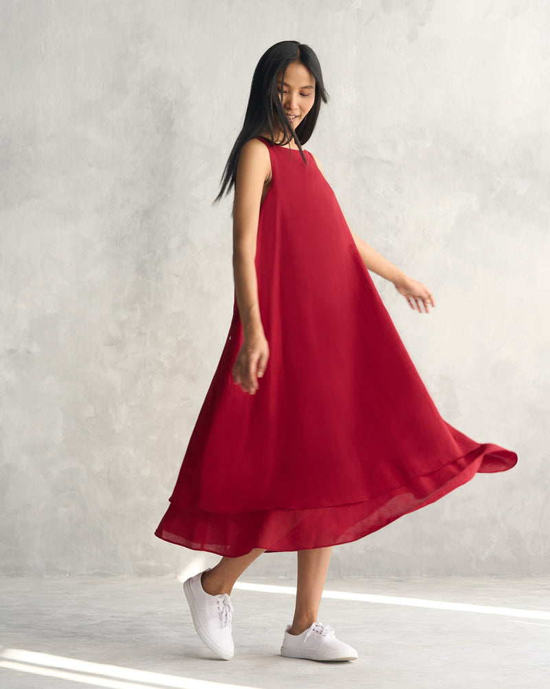 Double Layer Dress - Red