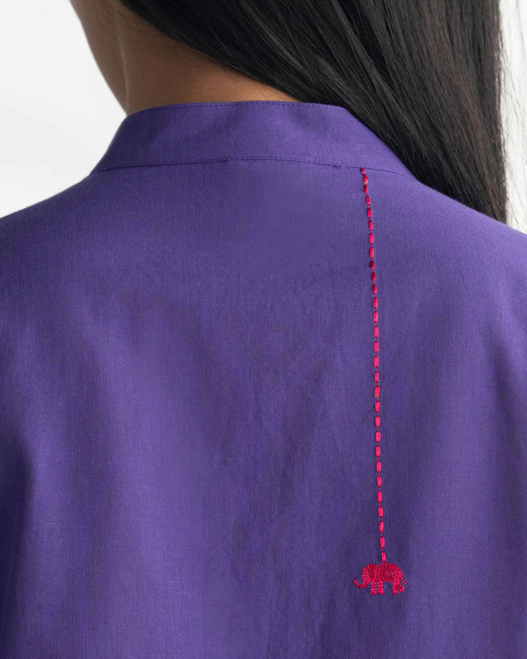 Basic Mid Length Kurta - Purple