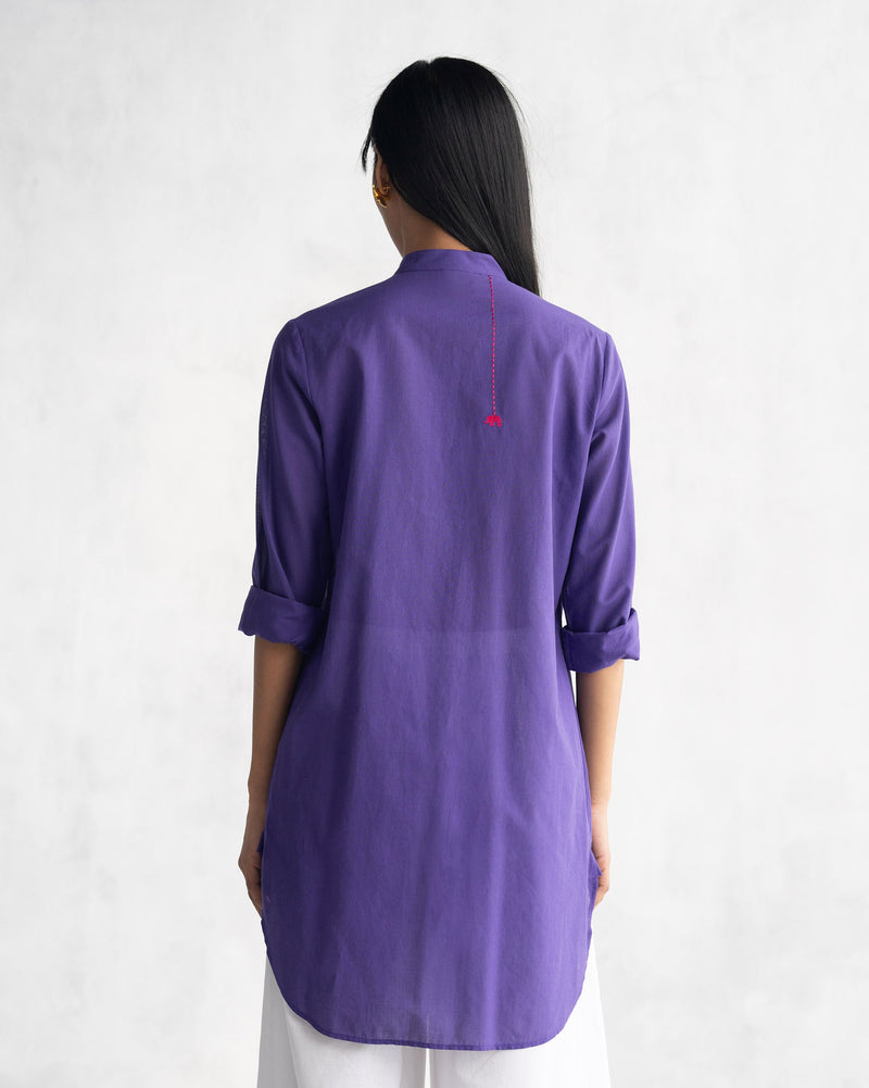 Basic Mid Length Kurta - Purple