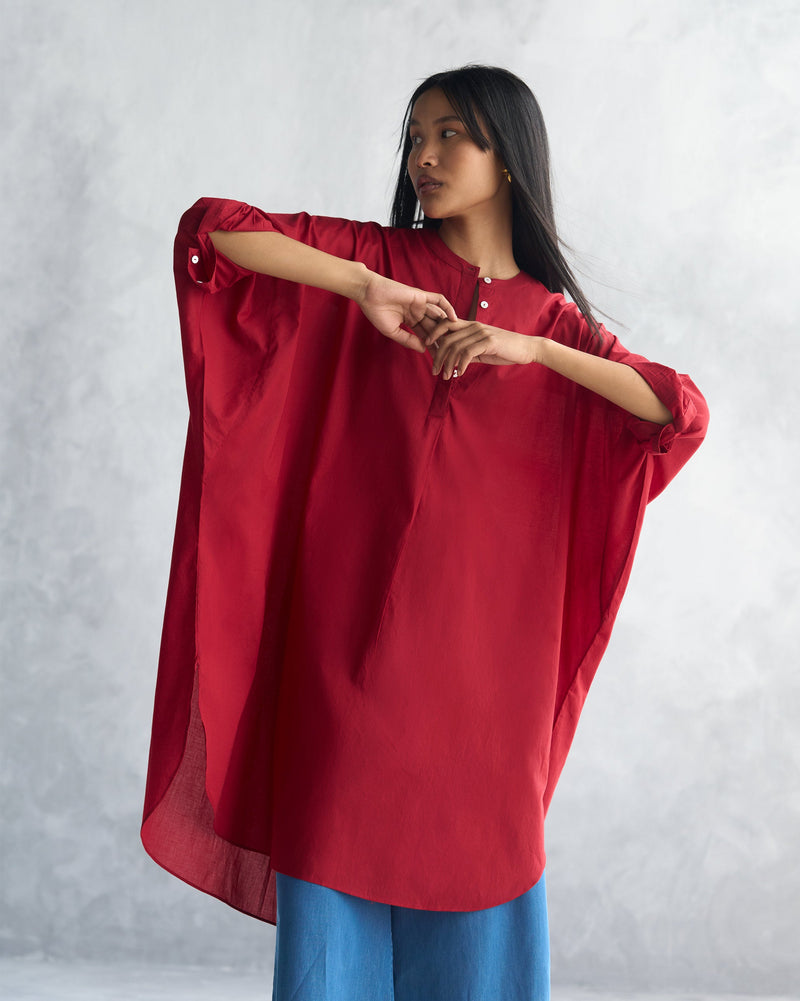 Lazy Sunday Tunic - Red