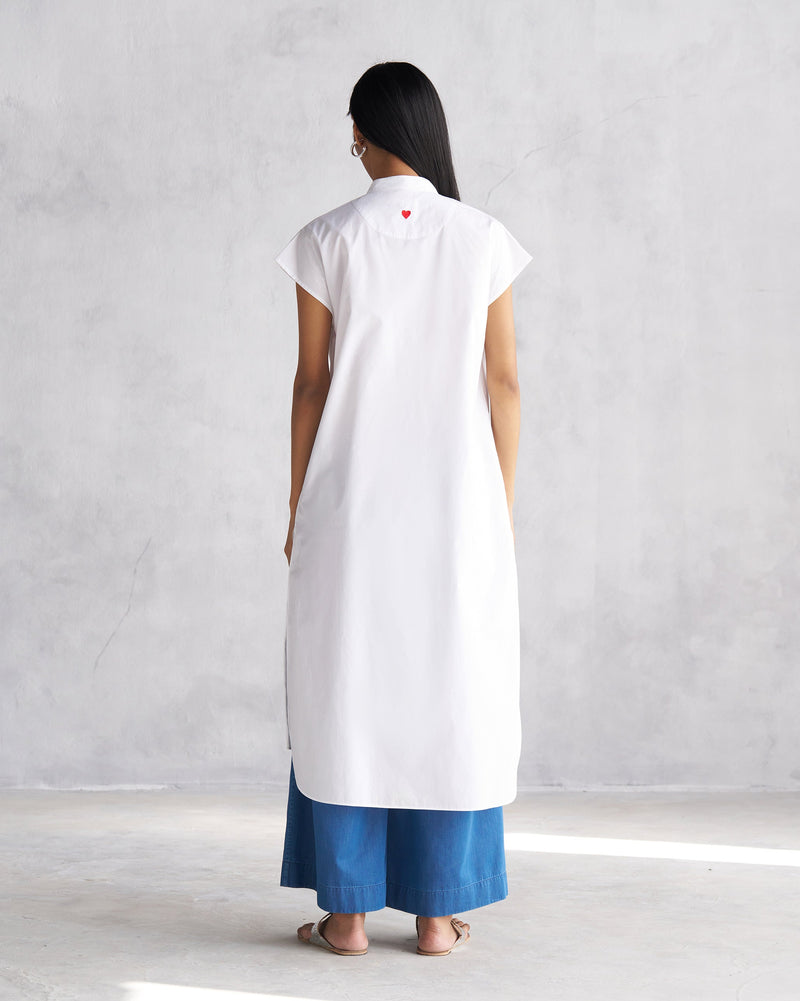 Short Sleeve Kurta - White