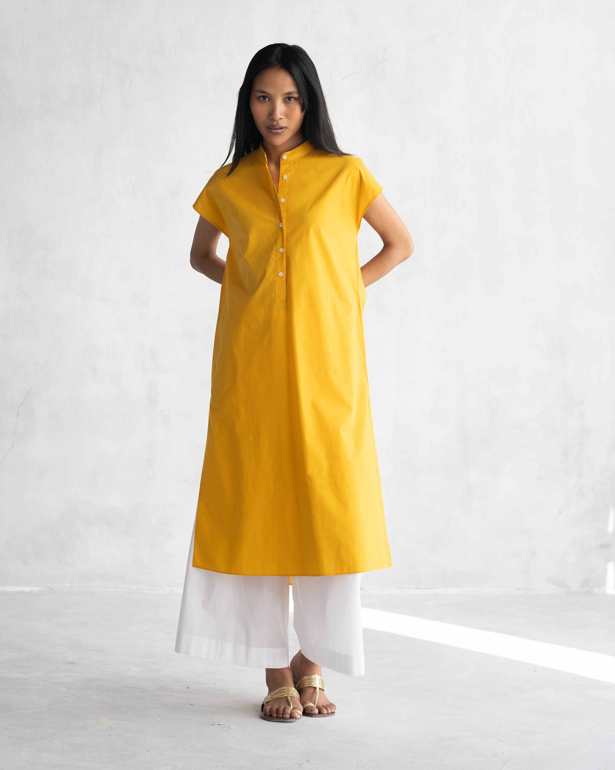 Short Sleeve Kurta - Ochre