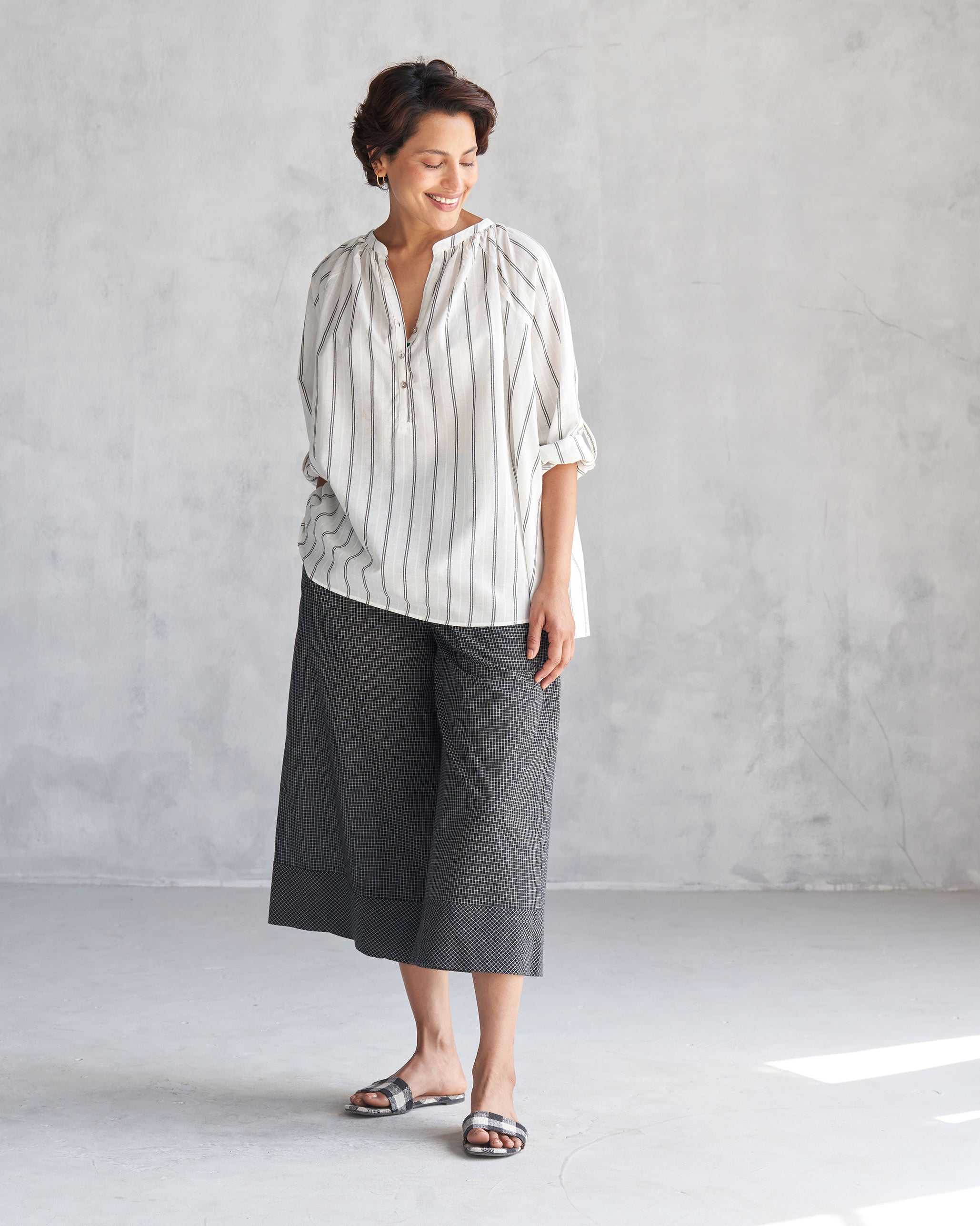 Ukiyo Peasant Top - Ivory