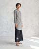 Basic Mid Length Kurta - Black & Ivory