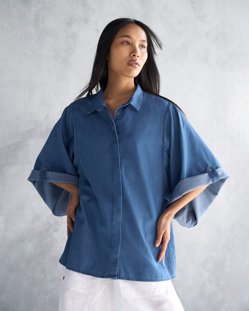 Drop Armhole Shirt - Blue