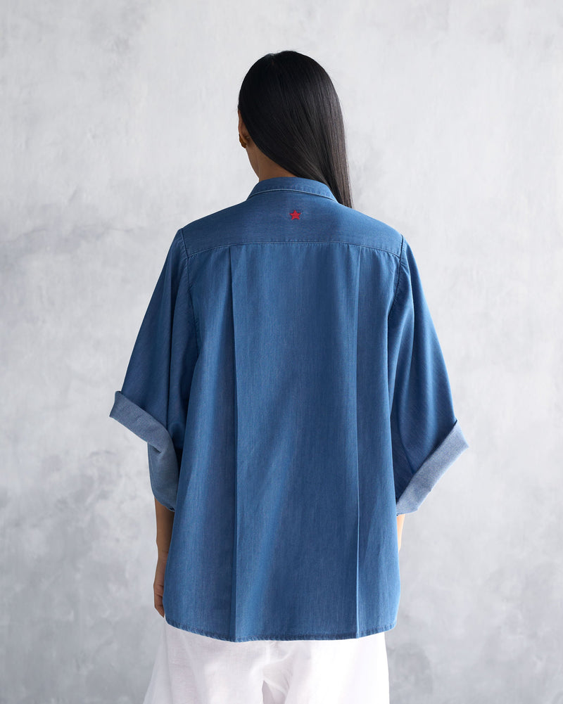 Drop Armhole Shirt - Blue