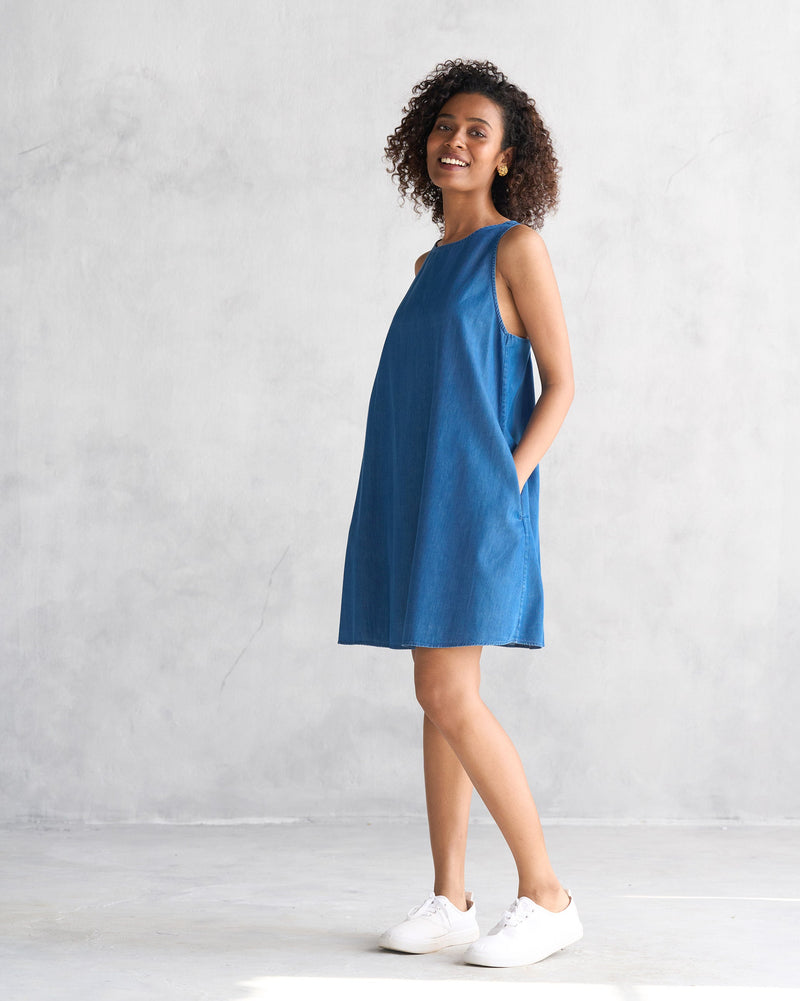 Short Racerback Dress - Blue