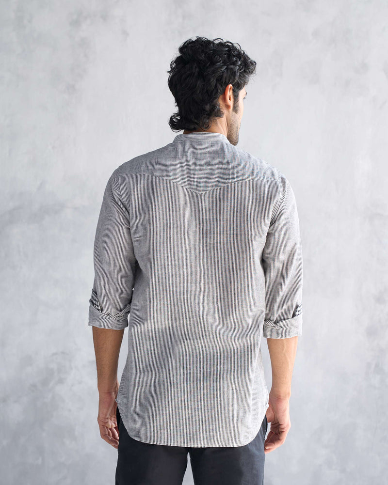 Pondicherry Shirt - Charcoal Stripe