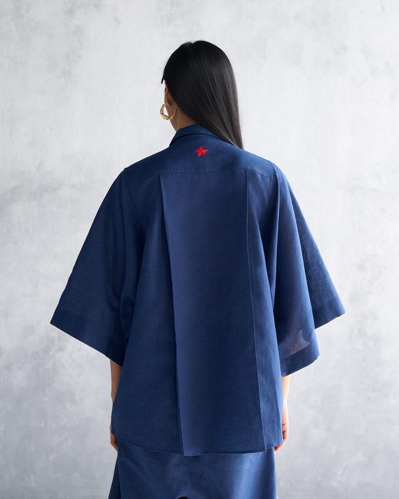 Drop Armhole Shirt - Indigo