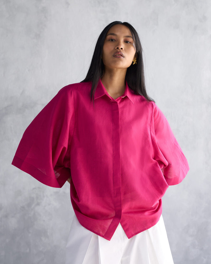 Drop Armhole Shirt - Berry