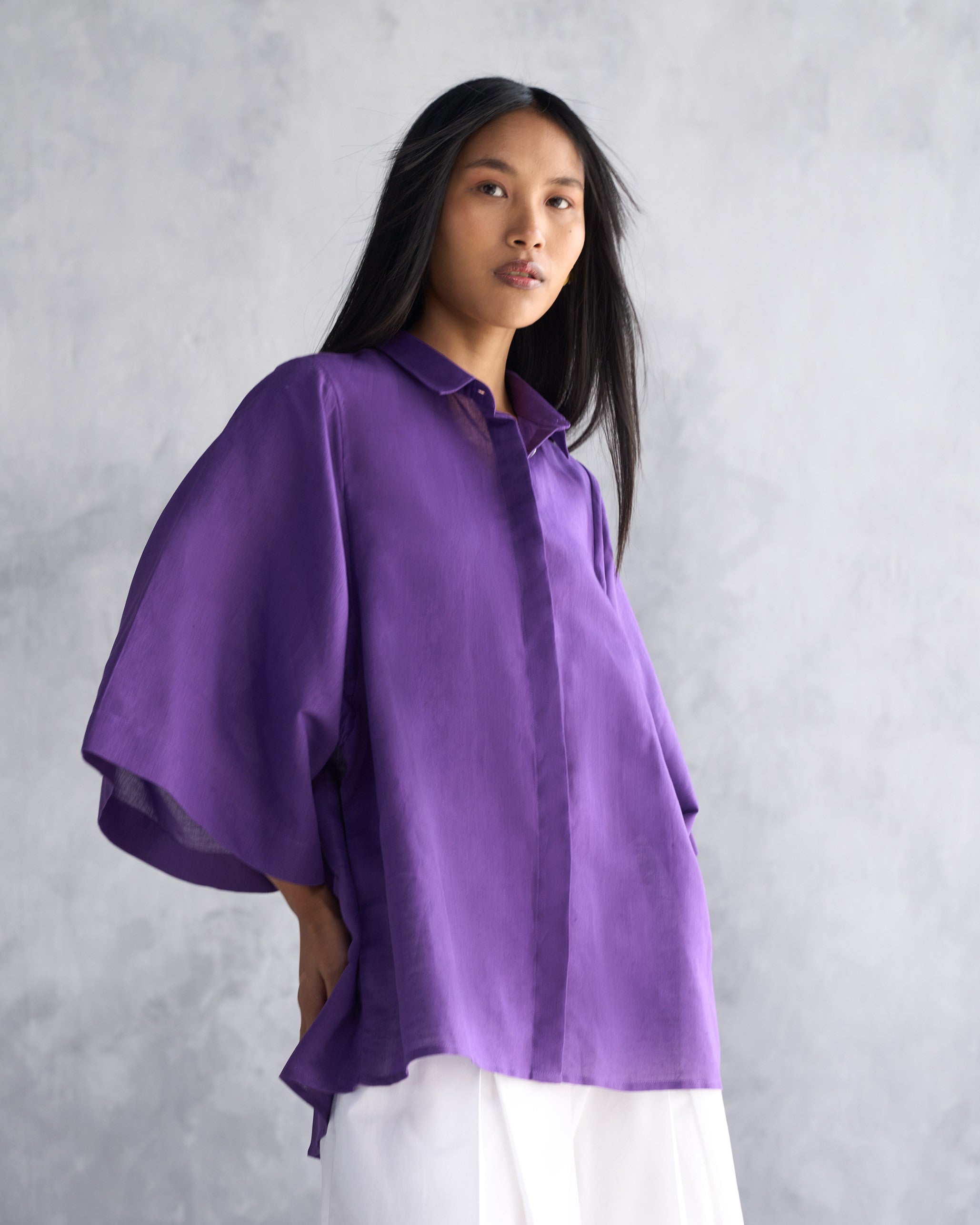 Drop Armhole Shirt - Purple