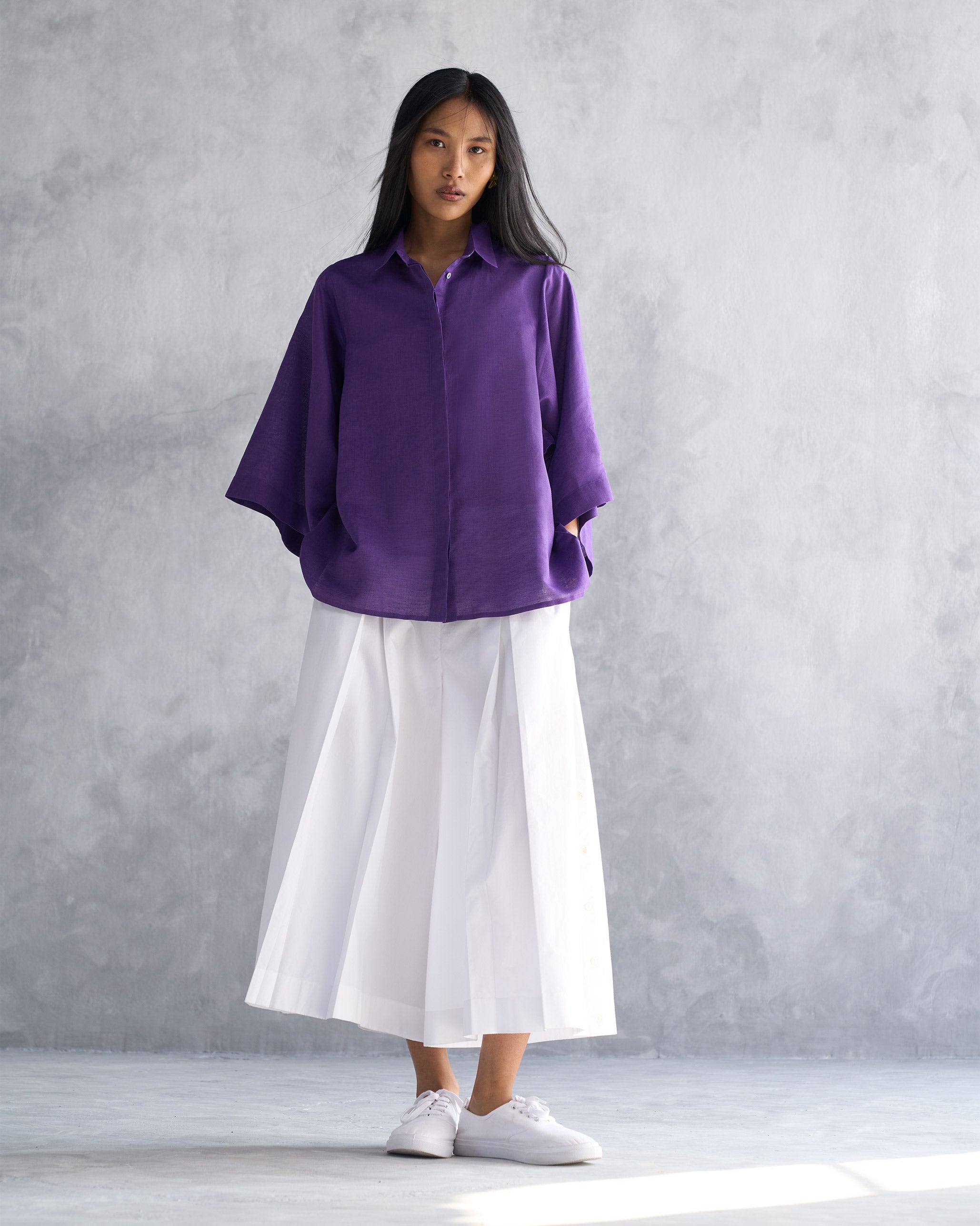 Drop Armhole Shirt - Purple