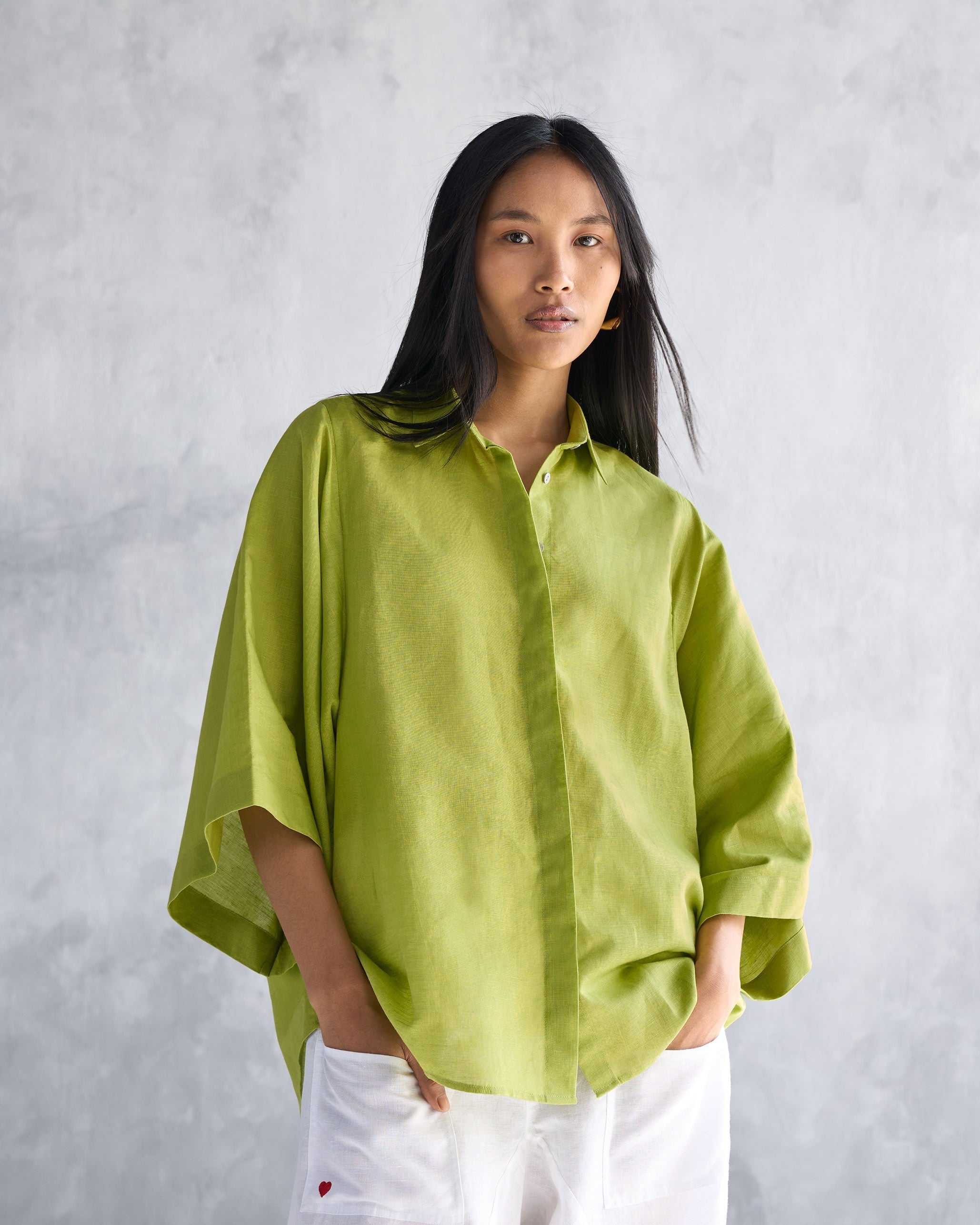 Drop Armhole Shirt - Lime