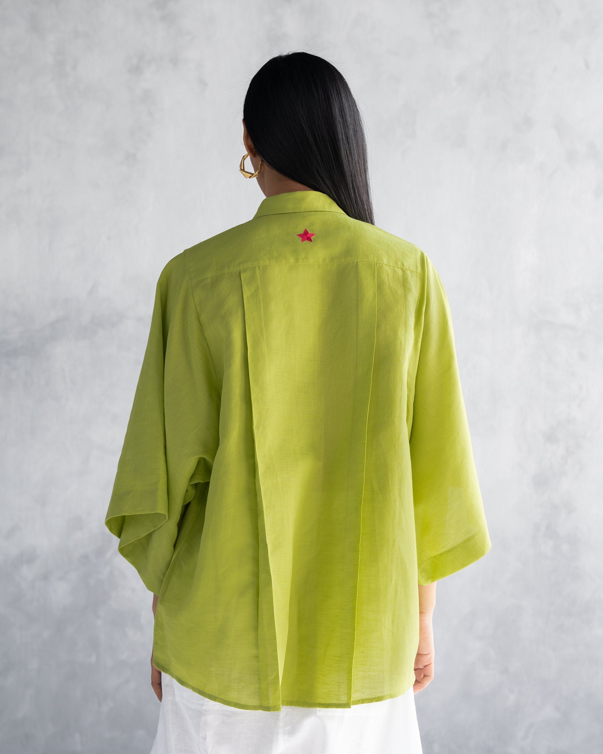 Drop Armhole Shirt - Lime