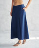 Pleated Flare Culottes - Indigo