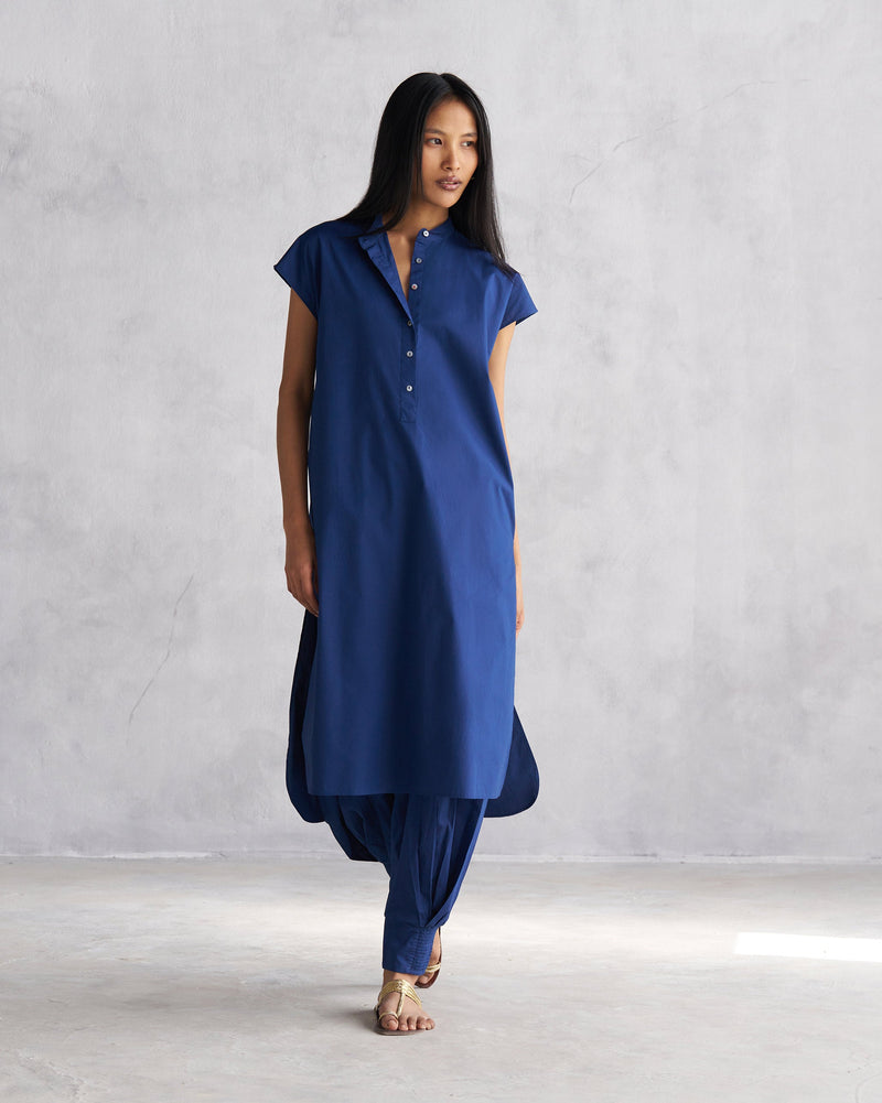 Short Sleeve Kurta - Indigo