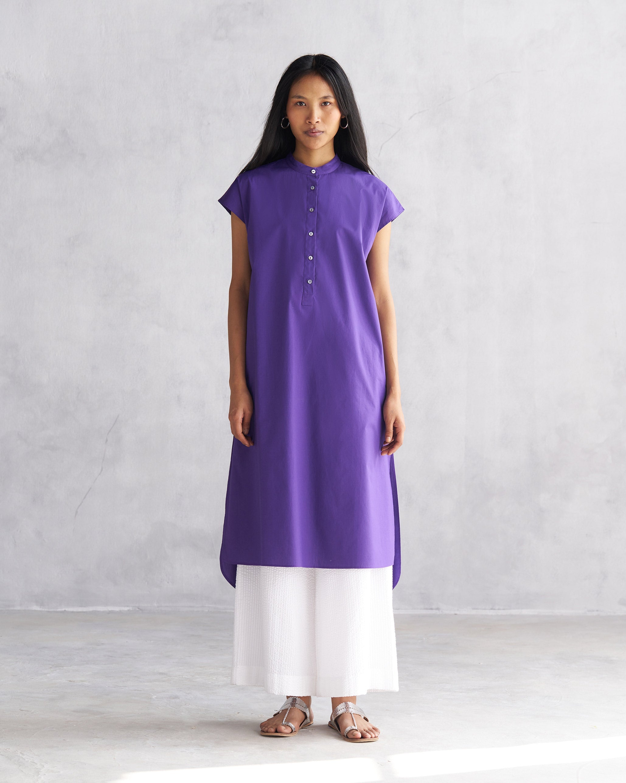 Short Sleeve Kurta - Purple