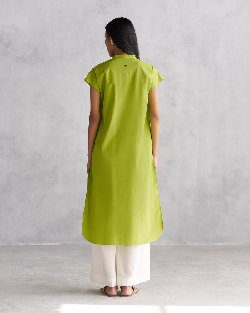 Short Sleeve Kurta - Lime