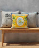 Pineapple Stamp Cushion Cover - Blue