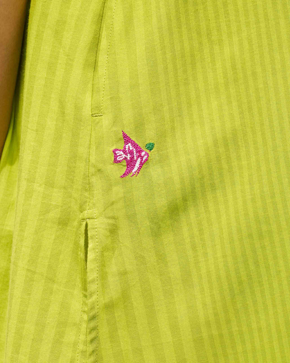 Pintuck Wrap Kurta - Lime