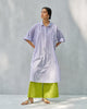 Anti Fit Kurta - Purple & White